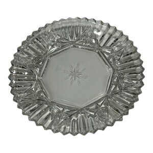Vintage Clear Glass Serving Tray 11.5 in